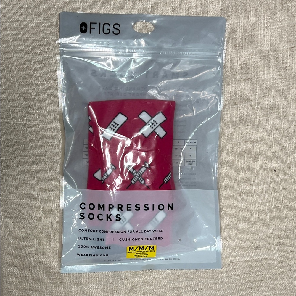 Figs Pink Compression Socks